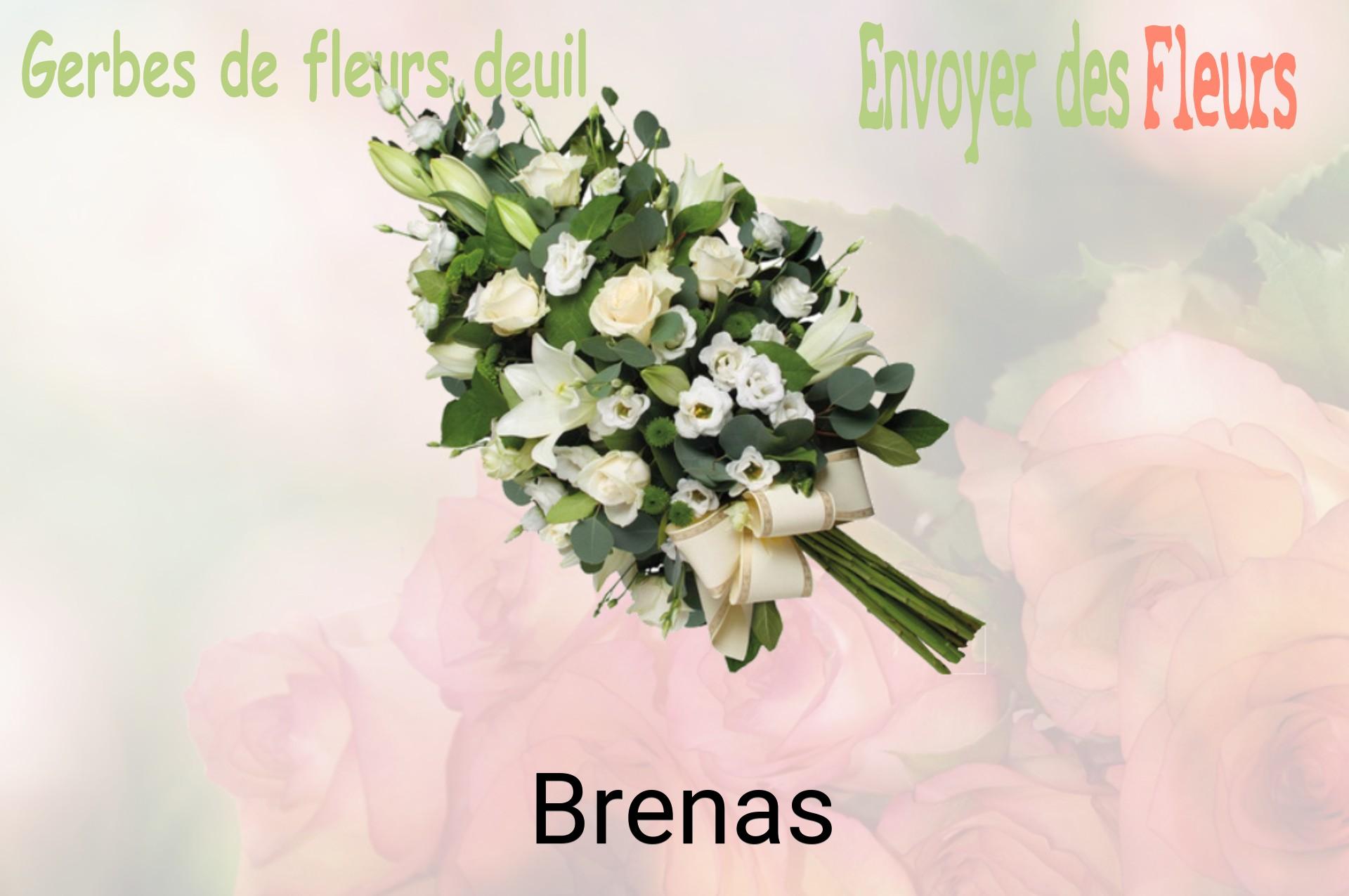 Gerbe de fleurs de deuil livrée à Brenas